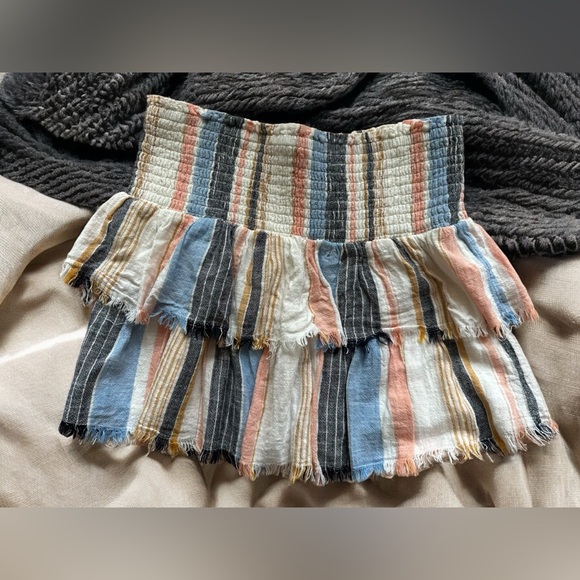 • AERIE Striped Layered Smocked Waist Mini Skirt - Picture 4 of 4